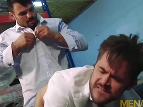 Jean Franko, the executive, enjoys a hot scene with hunky gay Mike De Marko.