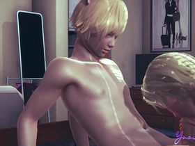 3D Yaoi Femboy Osuke: Riding like a pro, arent you?