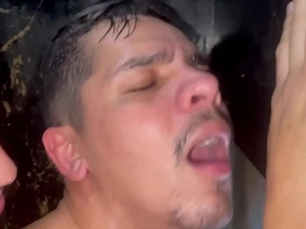 White man meets gay lovers for a glory hole fuckfest on webcam