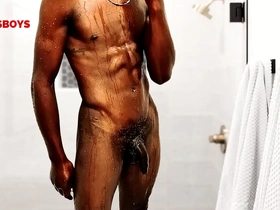 Skinny straight black guy takes his first bath at his gay friend’s house.