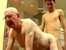 Old Asian gay in hardcore action