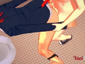 Two NekoBoys engage in hot toilet action with a mix of handjobs and anal creampies in a school setting.
