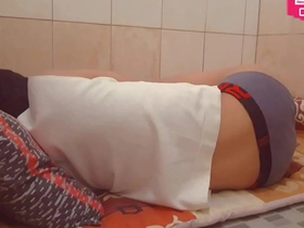 Young white man Hansel Thio has a solo party and wakes up with a facial in the morning.