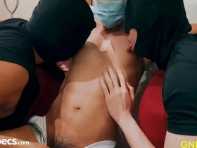 Muscle worship and nipple play with an Asian hunk