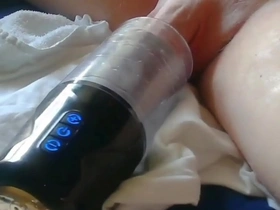 Gay masturbation with sex toys and cum play