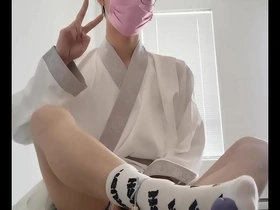 Small boobed Asian twink gets pumzied with cum after anal sex with a big cock