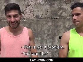 Straight Latino boy and his gay best friend try anal sex for money on LatinCum.com