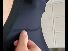 Solo Japanese beauty in tight clothes enjoys a creamy facial